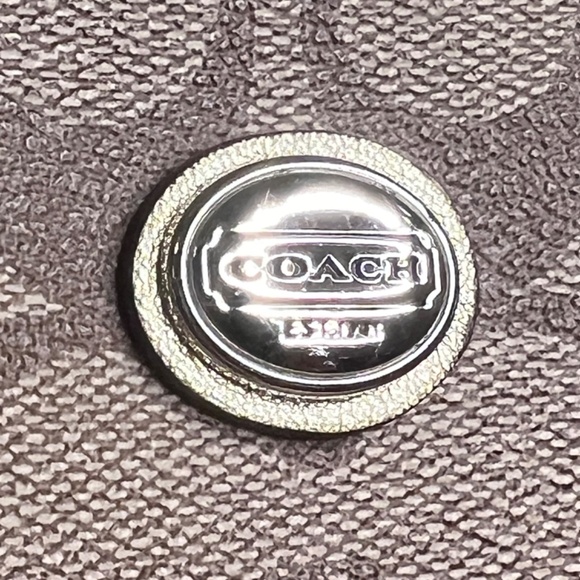 COACH Peyton in Signature Monogram Canvas & Leather Cora Domed Satchel Handbag - Picture 2 of 15